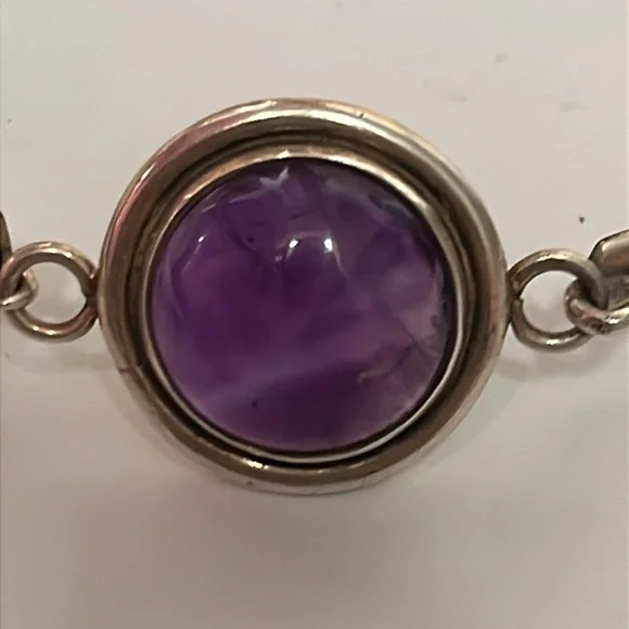 925 bangle large amethyst. Big wrist friendly - Picture 8 of 14